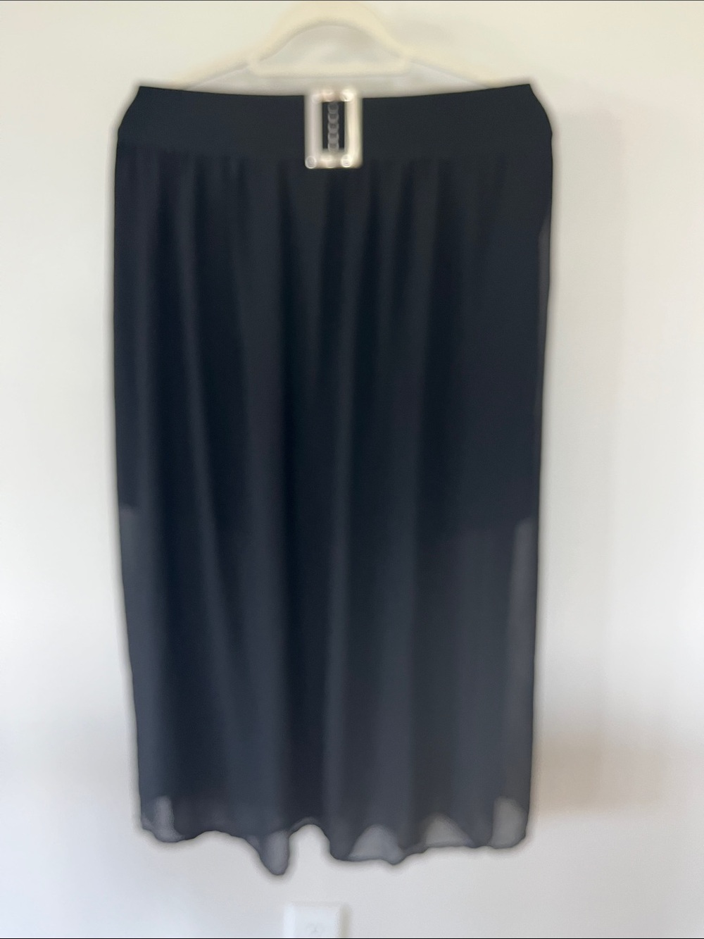Black Maxi Skirt with Sheer flowing  outer skirt